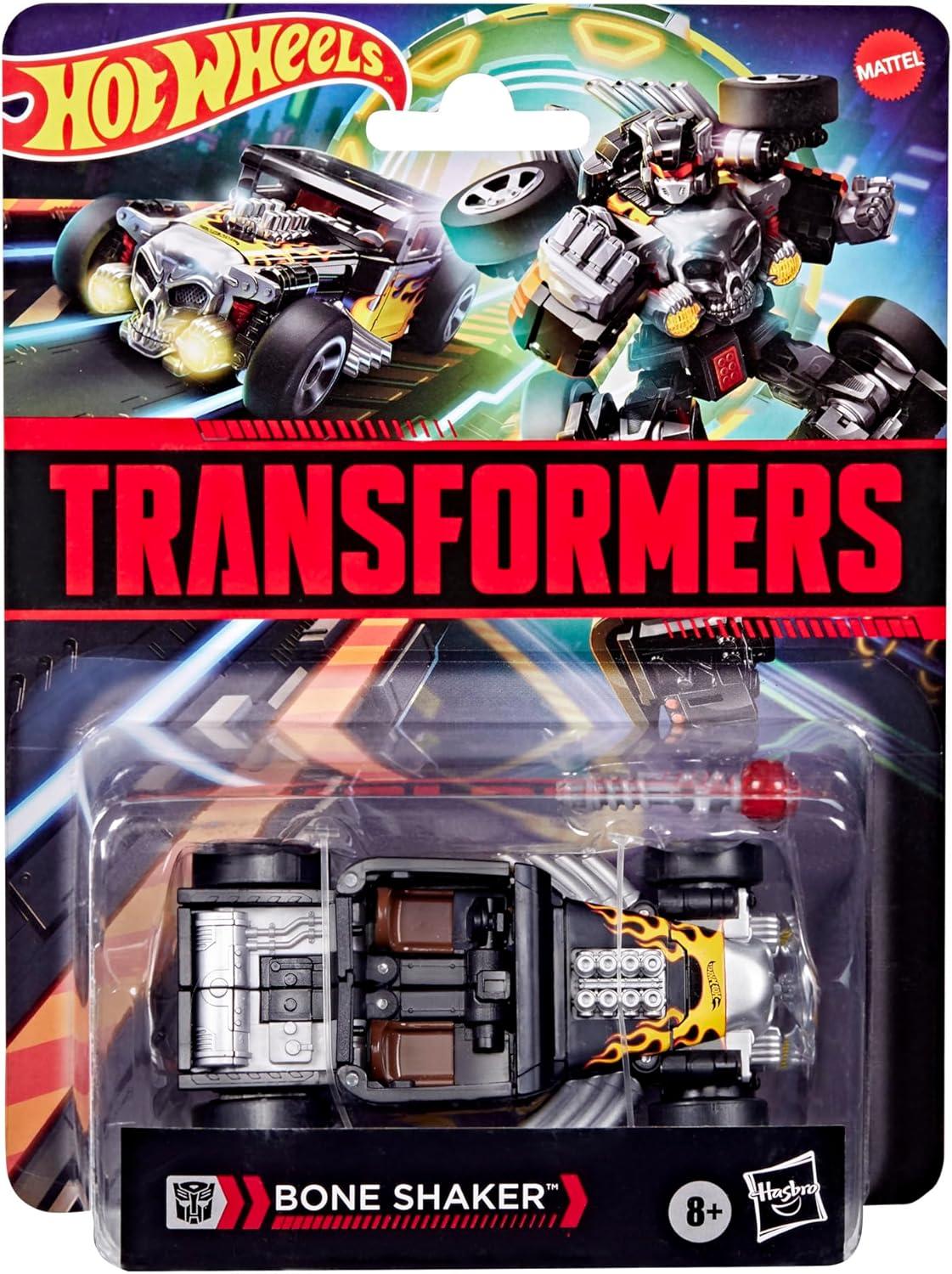 imageTransformers Collaborative Hot Wheels x Twin Mill Deluxe Class 5Inch Robot Action Figure Converts to Racecar Car Toys for Ages 8Bone Crusher