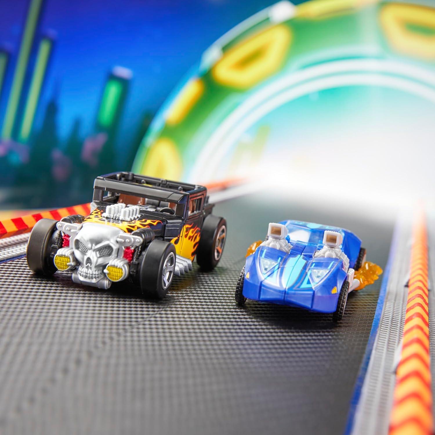 imageTransformers Collaborative Hot Wheels x Twin Mill Deluxe Class 5Inch Robot Action Figure Converts to Racecar Car Toys for Ages 8Bone Crusher