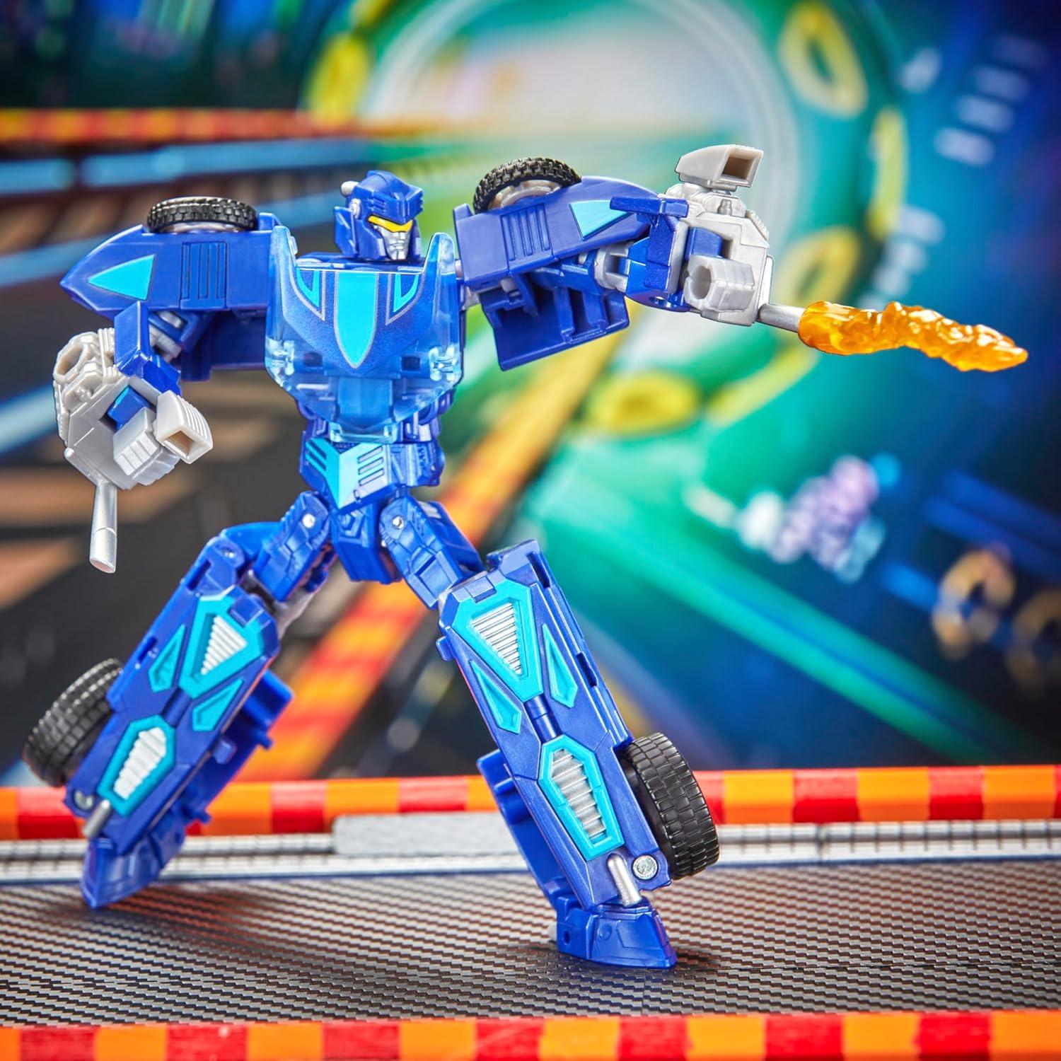 imageTransformers Collaborative Hot Wheels x Twin Mill Deluxe Class 5Inch Robot Action Figure Converts to Racecar Car Toys for Ages 8Twin Mill