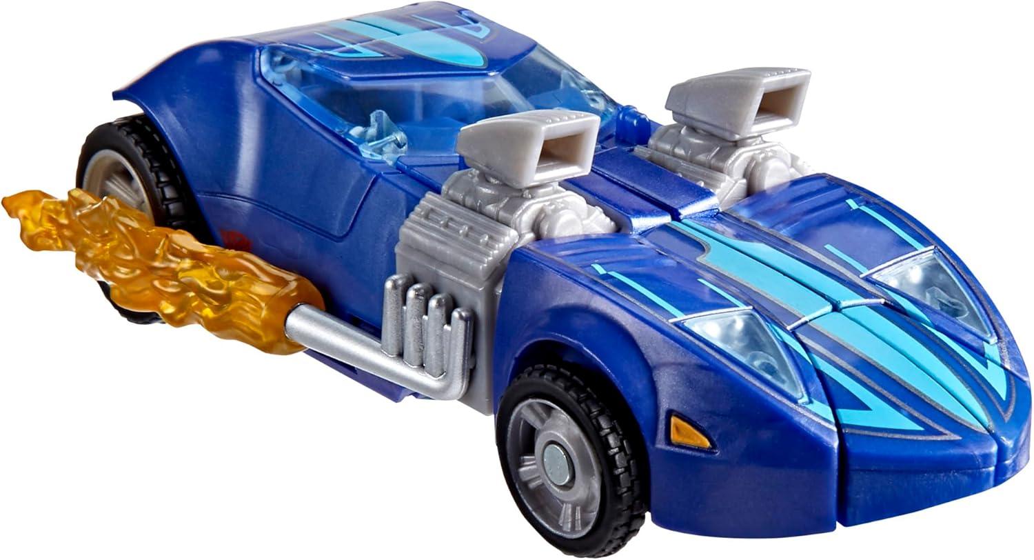 imageTransformers Collaborative Hot Wheels x Twin Mill Deluxe Class 5Inch Robot Action Figure Converts to Racecar Car Toys for Ages 8Twin Mill