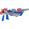 Transformers EarthSpark Optimus Prime Battle Trailer Playset with Action Figure, Lights and Sounds, Electronic Truck Toys for Kids 6 and Up
