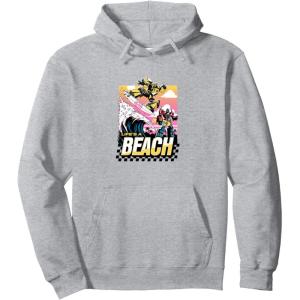 Transformers Bumblebee Surfing Life’s A Beach Portrait Pullover Hoodie(Heather Grey)