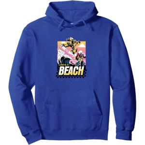 Transformers Bumblebee Surfing Life’s A Beach Portrait Pullover Hoodie(Royal Blue)