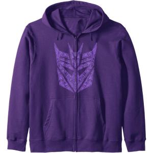 Transformers Decepticons Purple Icon Filled Logo Zip Hoodie(Purple)
