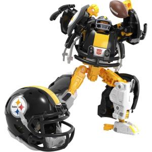 Transformers NFL Green Bay Packers Tundra Prime 5.5-Inch Action Figure Changes from Robot to Helmet, Football Toys for Ages 8+(Pittsburgh Steelers)