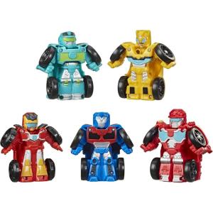 Transformers Playskool Heroes Rescue Bots Academy Mini Bot Racers Converting Robot Toy 5-Pack, 2-Inch Collectible Toy Cars (Amazon Exclusive)(Robot Toy)