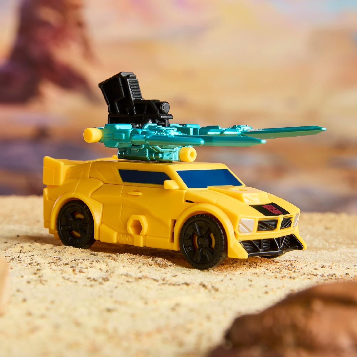 imageTransformers CYBERWORLD Bumblebee Armored Cyber Changers 4Inch Action Figure Quick Change to Car Mode Robot Toys for Boys and Girls Kids Christmas Stocking Stuffers Ages 6