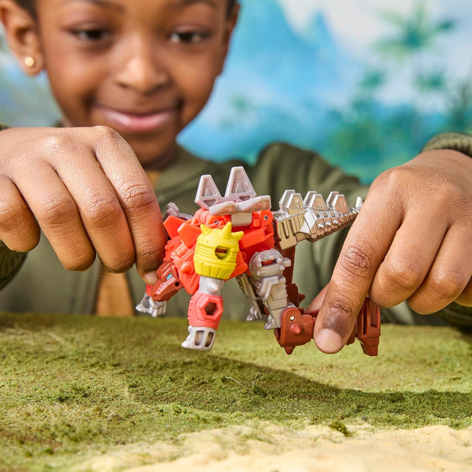 imageTransformers CYBERWORLD Dinobot Snarl Cyber Changers 4Inch Action Figure Quick Change to Dino Mode Robot Toys for Boys and Girls Kids Christmas Stocking Stuffers Ages 6