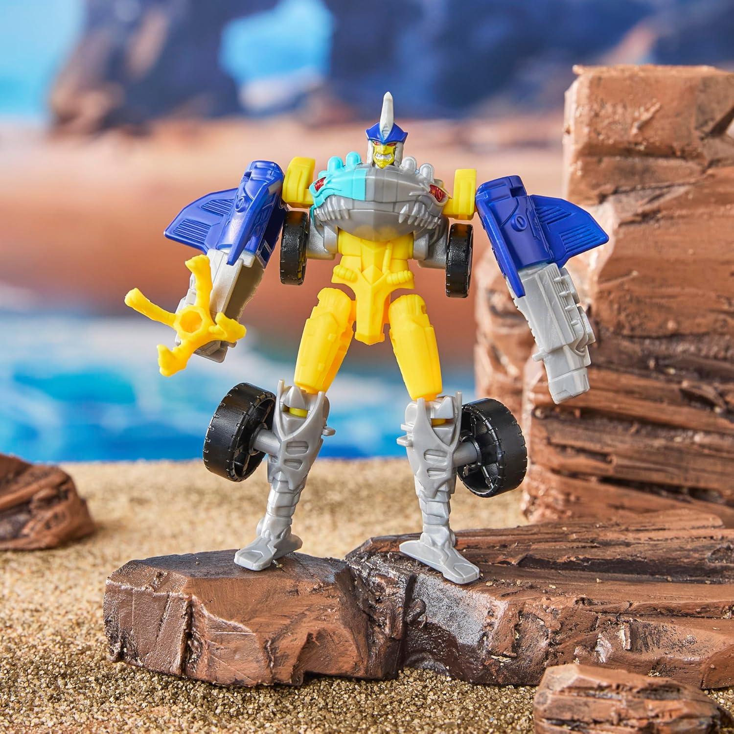 imageTransformers CYBERWORLD SkyByte Cyber Changers 4Inch Action Figure Quick Change to Car Mode Robot Toys for Boys and Girls Kids Christmas Stocking Stuffers Ages 6
