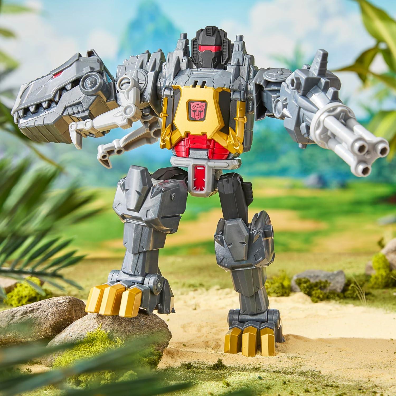 imageTransformers Cyberworld Grimlock Chomp ampamp Battle 9Inch Action Figure Quick Change to Dino Mode Robot Toys for Boys ampamp Girls Kids Christmas Stocking Stuffers Ages 6