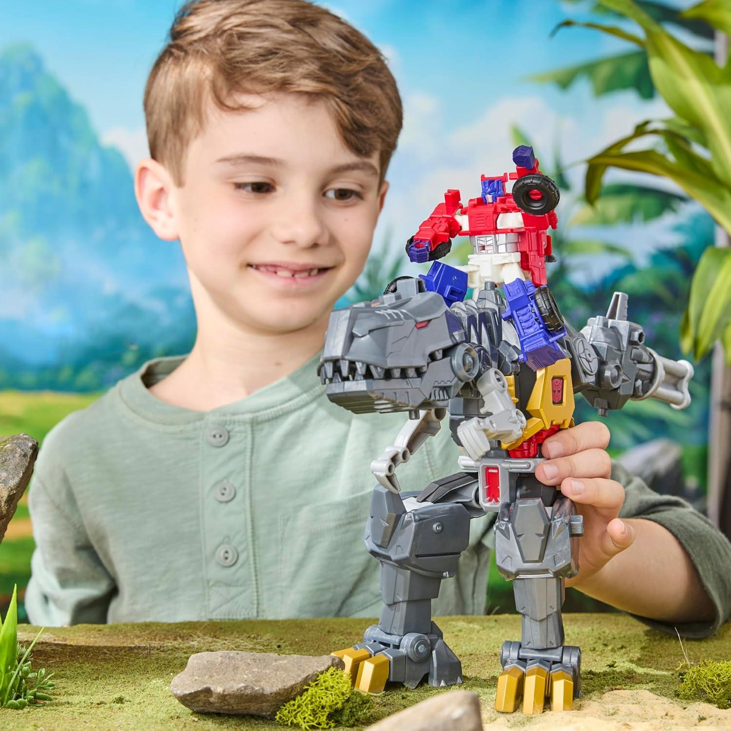 imageTransformers Cyberworld Grimlock Chomp ampamp Battle 9Inch Action Figure Quick Change to Dino Mode Robot Toys for Boys ampamp Girls Kids Christmas Stocking Stuffers Ages 6