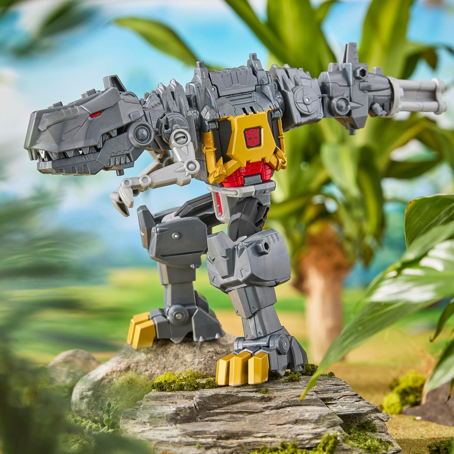 imageTransformers Cyberworld Grimlock Chomp ampamp Battle 9Inch Action Figure Quick Change to Dino Mode Robot Toys for Boys ampamp Girls Kids Christmas Stocking Stuffers Ages 6