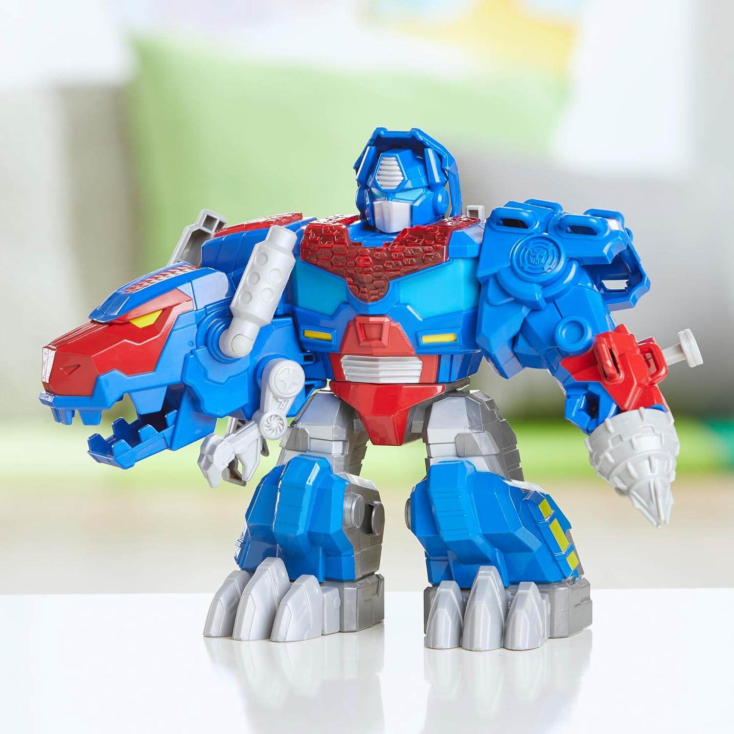 imageTransformers Dinobot Adventures Optimus Prime TRex Converting Toy with Lights and Sounds 9 Inch Action Figure Ages 3 and Up Amazon Exclusive