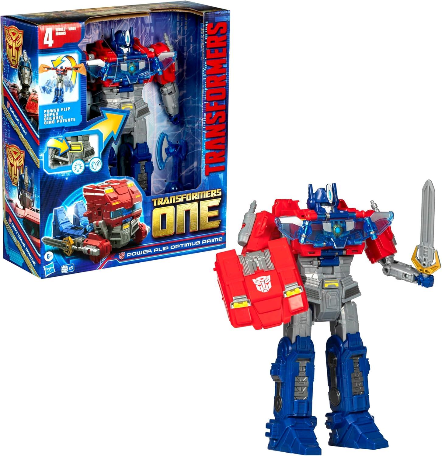 imageTransformers One Movie Power Flip Optimus Prime Orion Pax Converting Action Figure 4 Modes 10inch Interactive Electronic Toy Lights ampamp Sounds 6