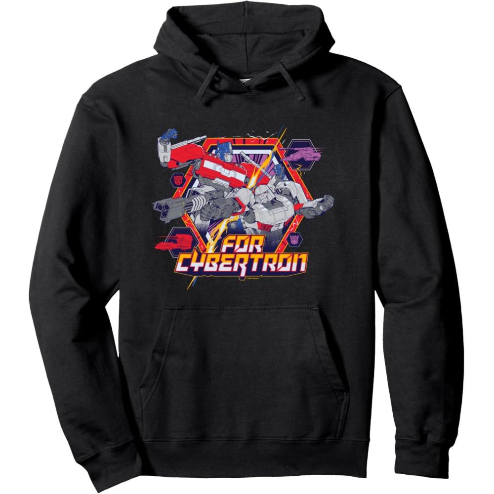 imageTransformers One For Cybertron Epic Battle Logo Retro Pullover HoodieBlack