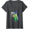Womens Transformers One It’s The Spark That Counts D-16 Logo V-Neck T-Shirt(Dark Heather Grey)