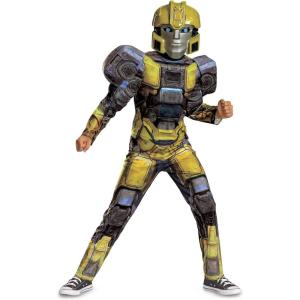 Disguise Boys B127 Transformers One Costume, Official Transformers Animated Movie Bumblebee Muscle Costume for Kids(Transformers)
