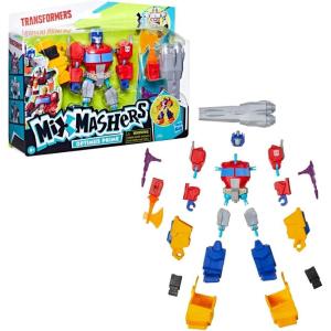 TRANSFORMERS MixMashers Optimus Prime Custom Mix-and-Match Deluxe Action Figure & Accessories, 5-Inch (12 cm) Robot Toys for Kids, Ages 4+(Optimus Prime)