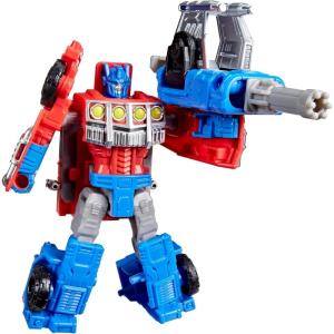 Transformers CYBERWORLD Optimus Prime Armored Cyber Changers 4-Inch Action Figure, Quick Change to Truck Mode, Robot Toys for Boys and Girls, Kids Christmas Stocking Stuffers, Ages 6+