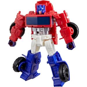 Transformers CYBERWORLD Optimus Prime Cyber Changers 4-Inch Action Figure, Quick Change to Truck Mode, Robot Toys for Boys and Girls, Kids Christmas Stocking Stuffers, Ages 6+
