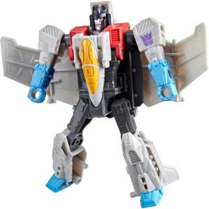 Transformers CYBERWORLD Starscream Cyber Changers 4-Inch Action Figure, Quick Change to Jet Mode, Robot Toys for Boys and Girls, Kids Christmas Stocking Stuffers, Ages 6+
