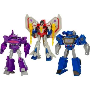 Transformers Decepticon Commander 3-Pack of 5-Inch Robot Action Figures for Boys and Girls, Starscream, Shockwave & Soundwave, Interactive Toys for Kids Ages 6 and Up (Amazon Exclusive)