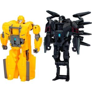 Transformers: One Cog Changer Bumblebee (B-127) & Airachnid, 4-Inch Robot Action Figures, Interactive Toys for Boys & Girls Ages 6 and Up