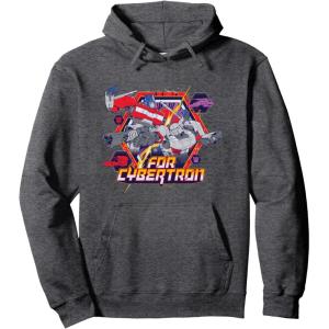 Transformers One For Cybertron Epic Battle Logo Retro Pullover Hoodie(Dark Heather Grey)