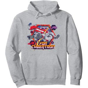 Transformers One For Cybertron Epic Battle Logo Retro Pullover Hoodie(Heather Grey)