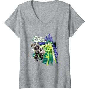 Womens Transformers One It’s The Spark That Counts D-16 Logo V-Neck T-Shirt(Heather Grey)