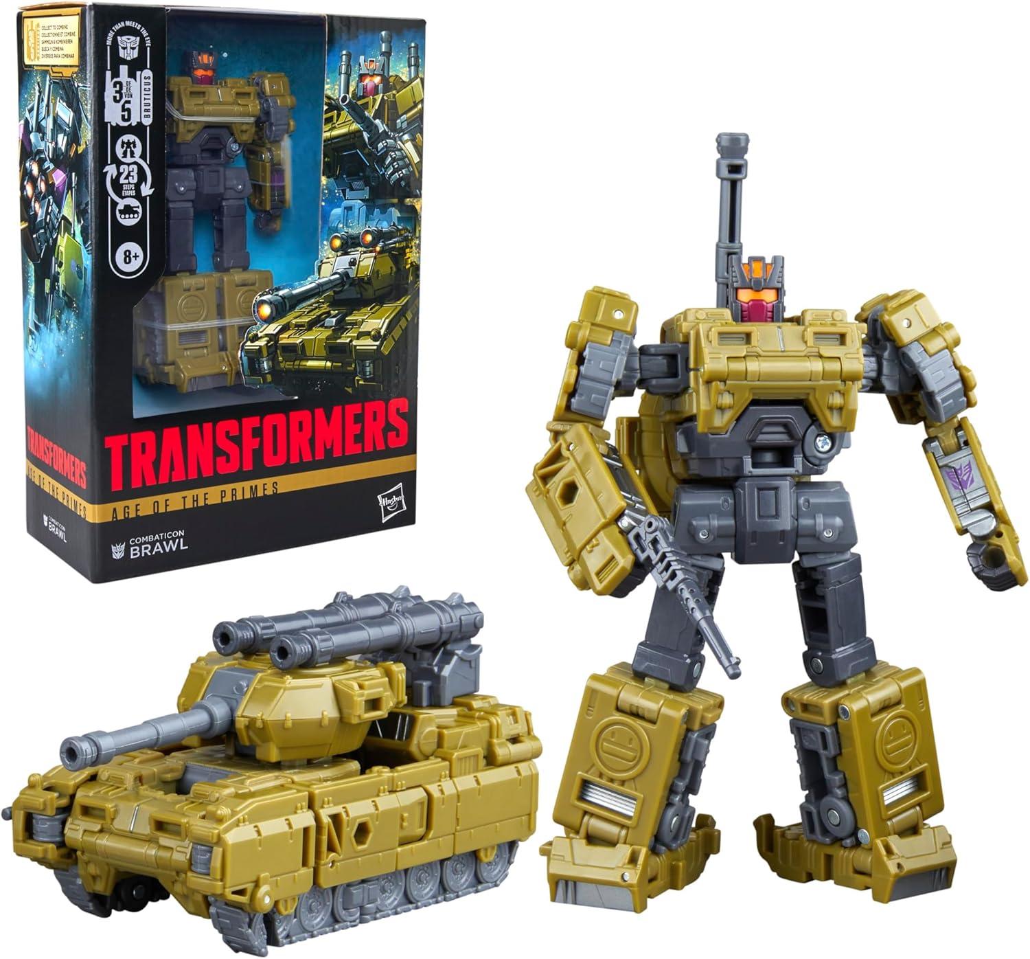 imageTransformers Age of The Primes Combaticon Brawl Voyager Class 55Inch Converting Action Figure Robot Toys for Ages 8