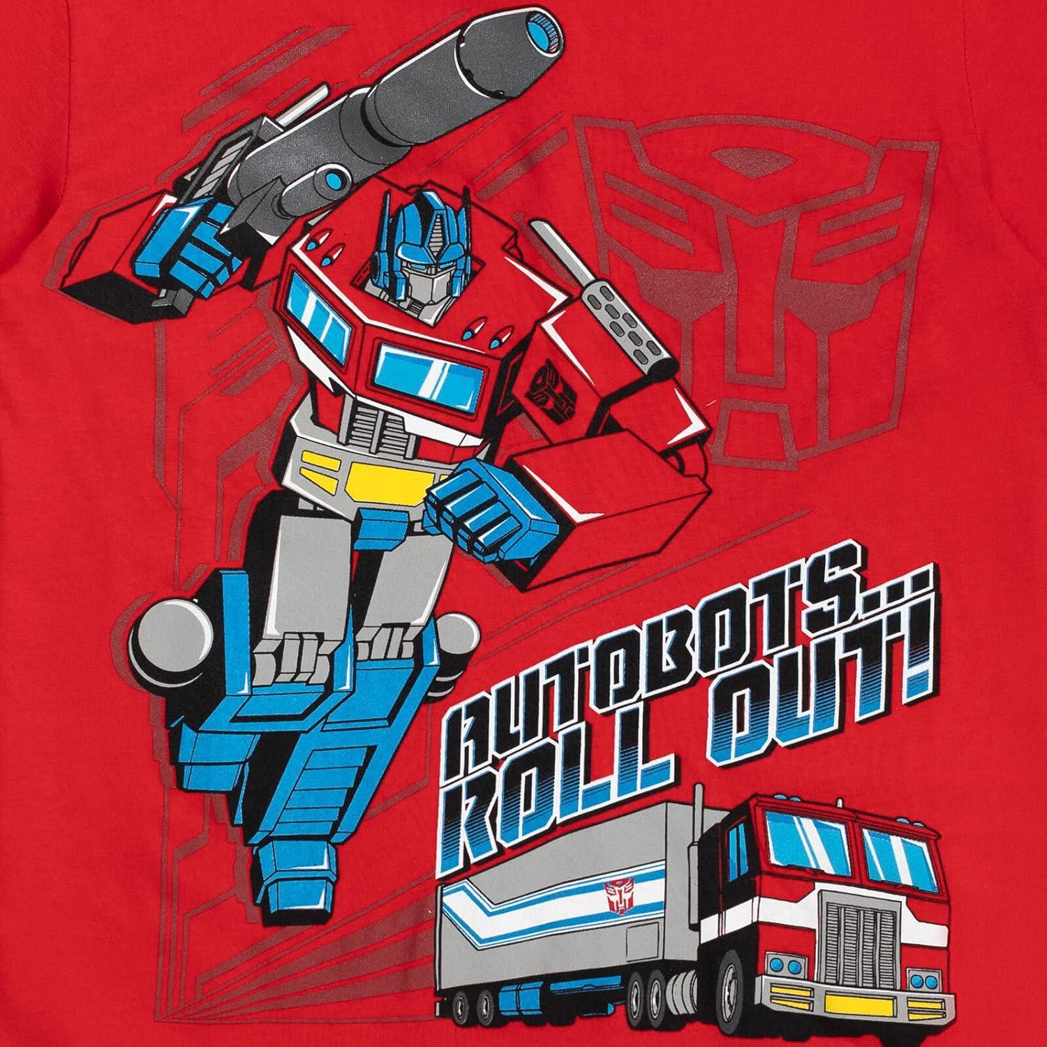 imageTransformers Bumblebee Optimus Prime Graphic TShirt ampamp Mesh Shorts Outfit Set Toddler to Big KidBlue Red