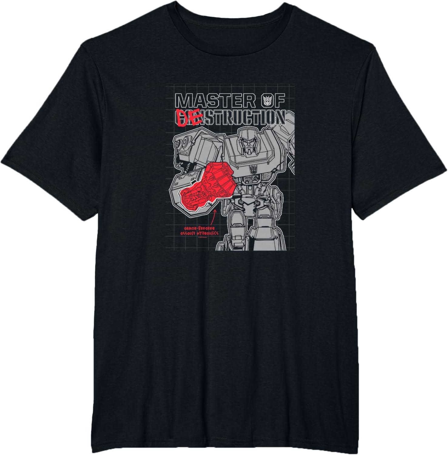 imageTransformers Megatron Master Of Destruction Color Pop TShirtBlack