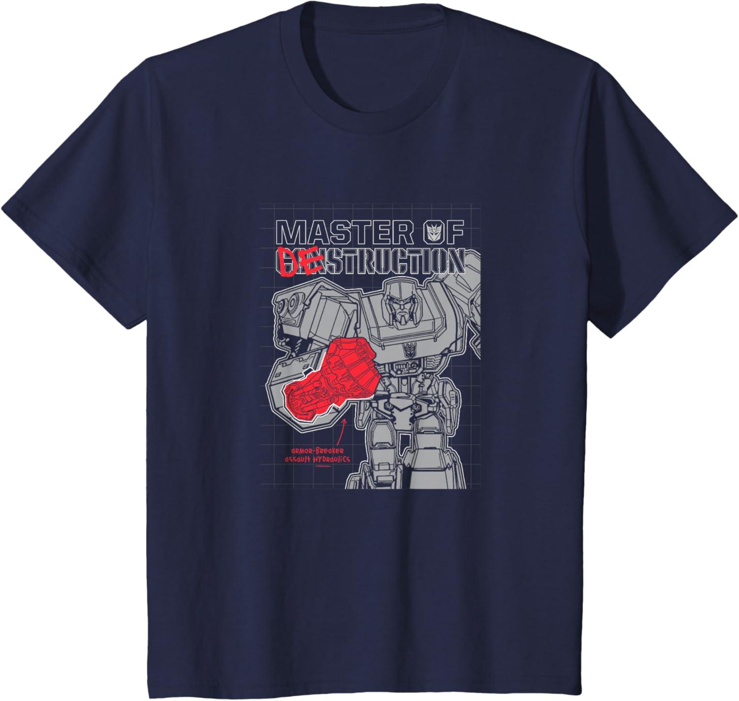 imageTransformers Megatron Master Of Destruction Color Pop TShirtNavy Blue