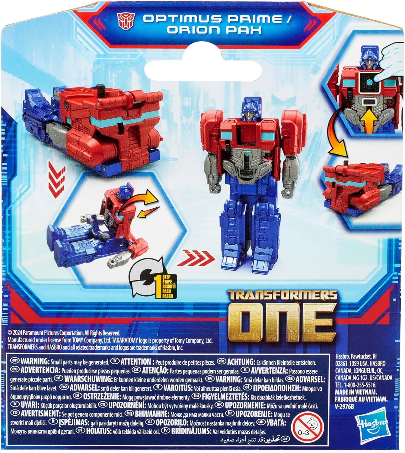 imageTransformers One Cog Changer Optimus Prime Orion Pax 4Inch Robot Action Figure Interactive Toys for Boys and Girls Ages 6 and Up