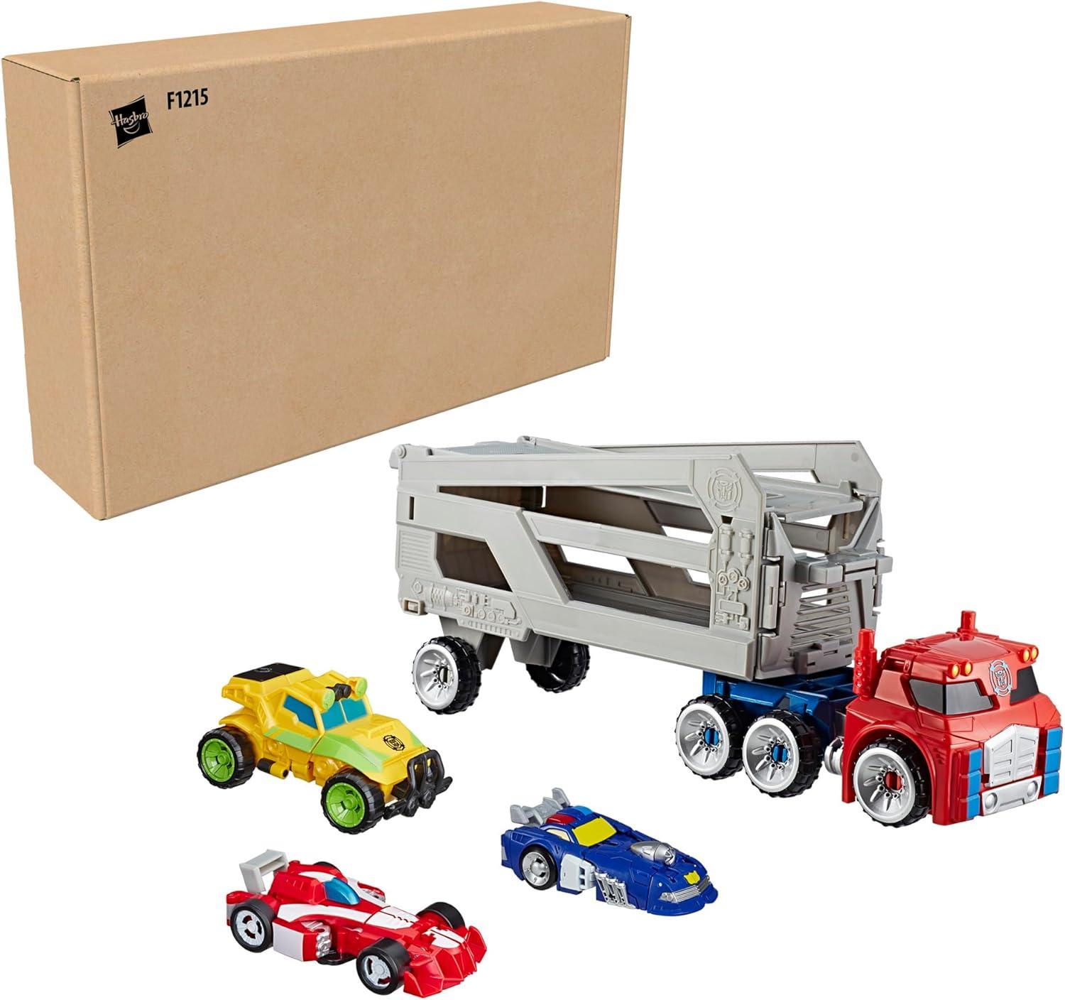 imageTransformers Playskool Heroes Rescue Bots Academy Road Rescue Team Trailer 4Pack Converting Toy