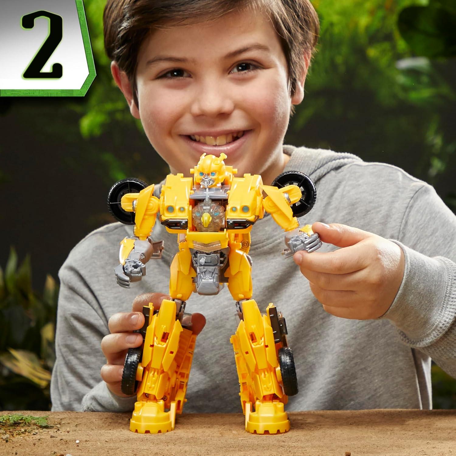 imageTransformers Toys Rise of The Beasts Movie BeastMode Bumblebee Converting Toy with Lights and Sounds Ages 6 and up 10inchBEAST MODE BUMBLEBEE
