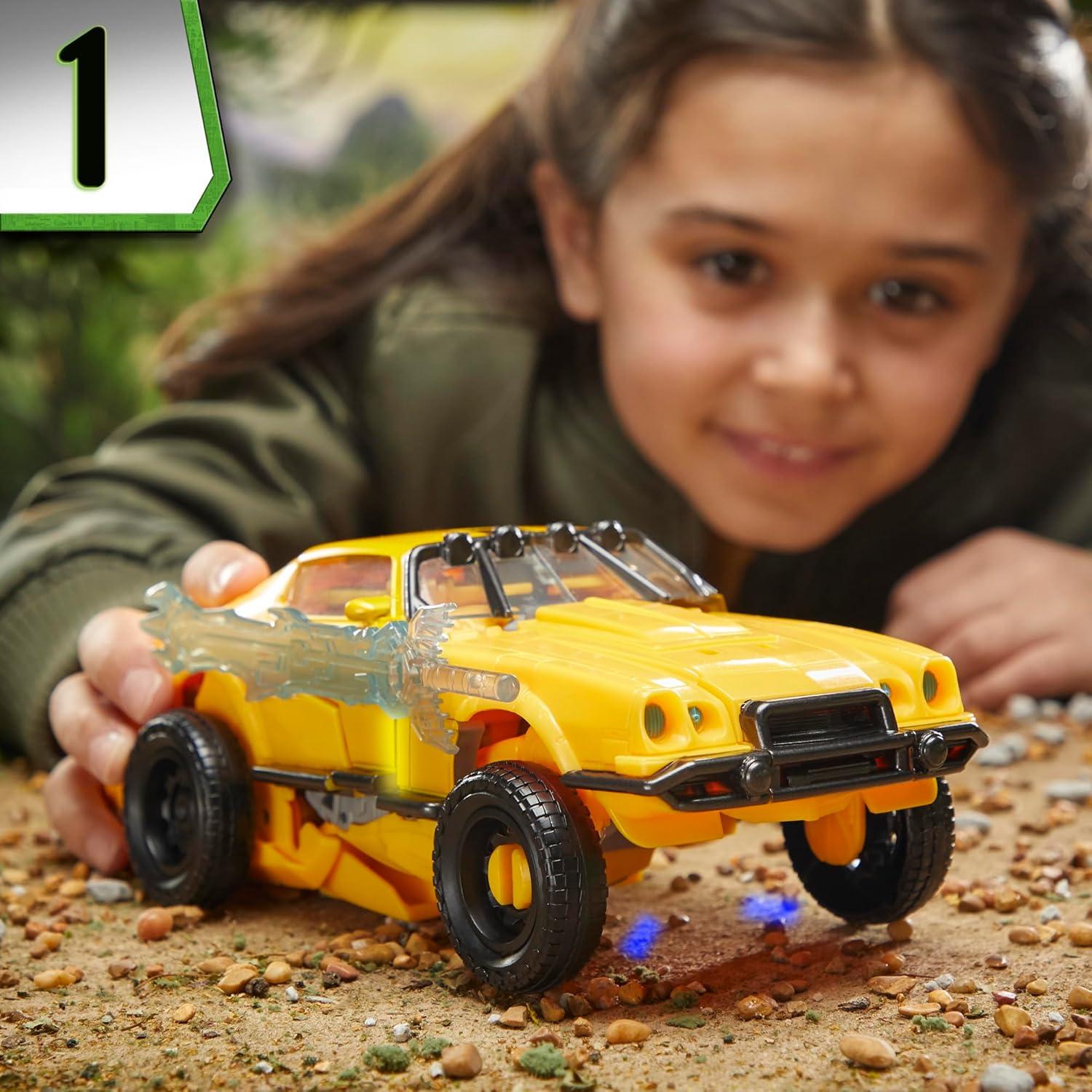 imageTransformers Toys Rise of The Beasts Movie BeastMode Bumblebee Converting Toy with Lights and Sounds Ages 6 and up 10inchBEAST MODE BUMBLEBEE