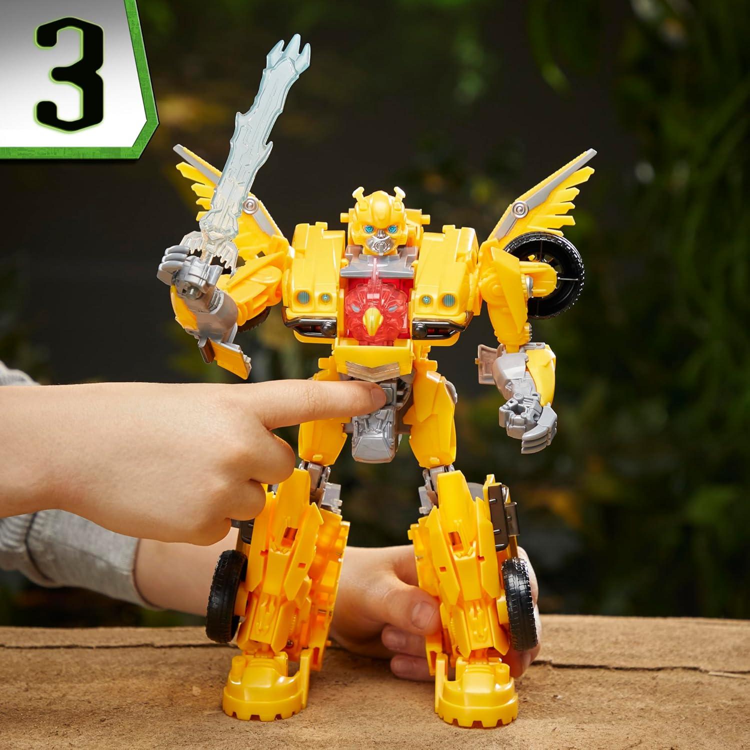 imageTransformers Toys Rise of The Beasts Movie BeastMode Bumblebee Converting Toy with Lights and Sounds Ages 6 and up 10inchBEAST MODE BUMBLEBEE