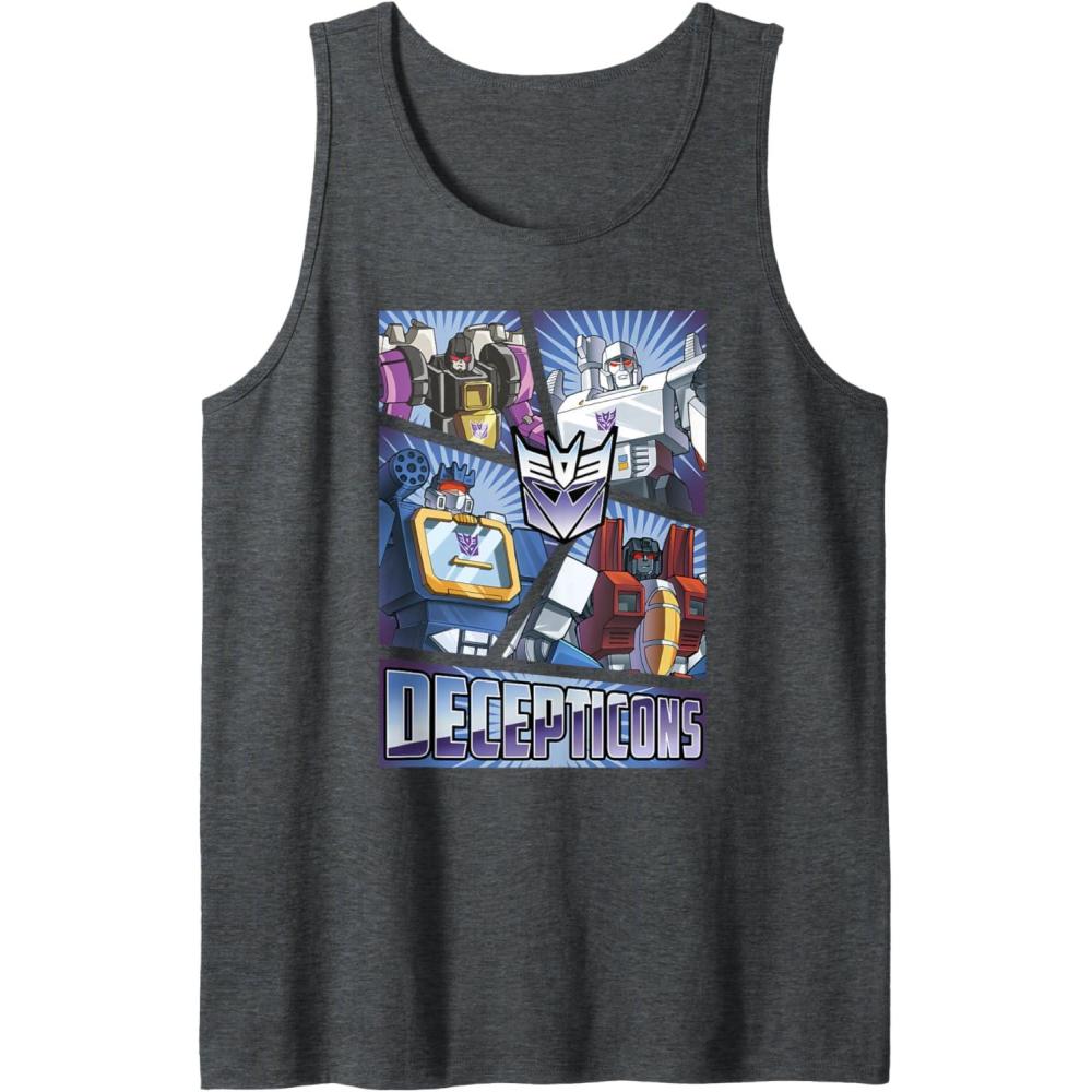 imageTransformers Decepticons Cut Up Panels Tank TopDark Heather Grey