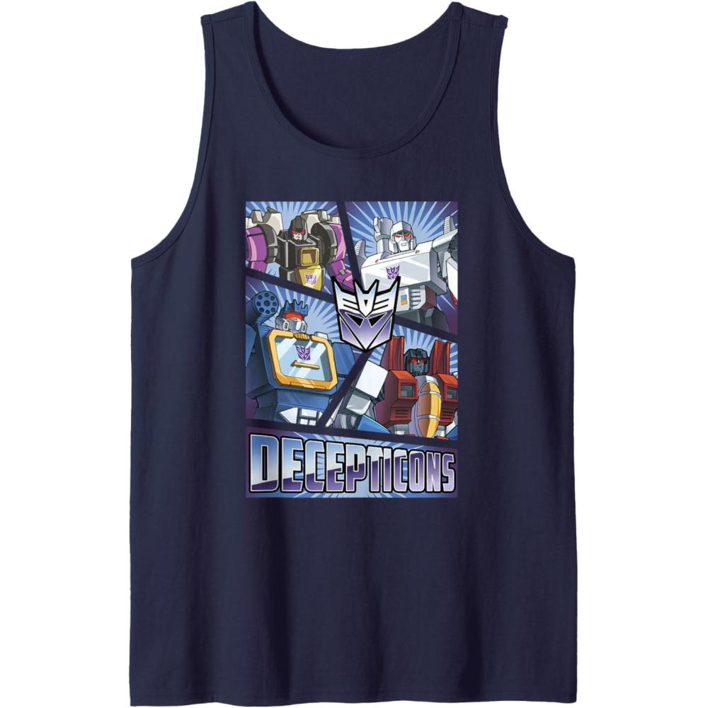 imageTransformers Decepticons Cut Up Panels Tank TopNavy Blue