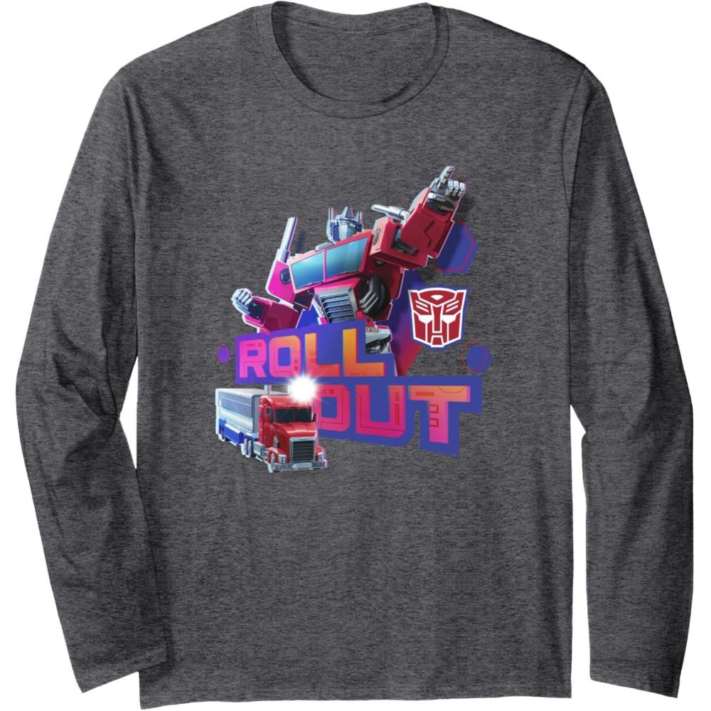 imageTransformers EarthSpark Optimus Prime Leader Pose Long Sleeve TShirtDark Heather Grey