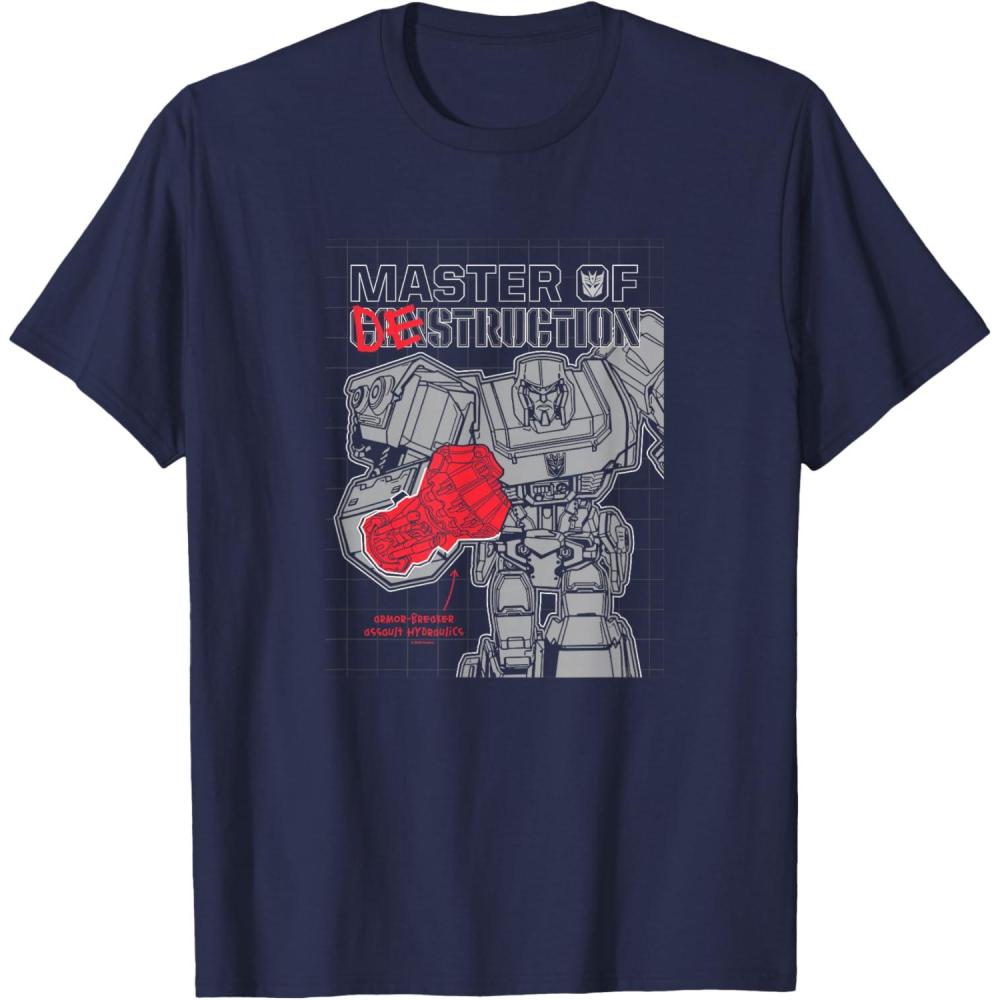 imageTransformers Megatron Master Of Destruction Color Pop TShirtNavy Blue