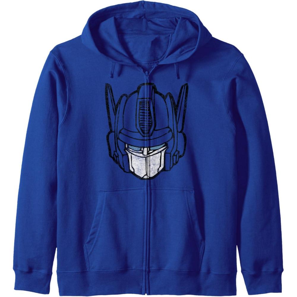 imageTransformers Optimus Prime Vintage Big Face Zip HoodieRoyal Blue