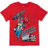 Transformers Bumblebee Optimus Prime Graphic T-Shirt & Mesh Shorts Outfit Set Toddler to Big Kid(Blue / Red)