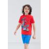 Transformers Bumblebee Optimus Prime Graphic T-Shirt & Mesh Shorts Outfit Set Toddler to Big Kid(Blue / Red)