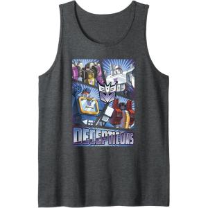 Transformers Decepticons Cut Up Panels Tank Top(Dark Heather Grey)
