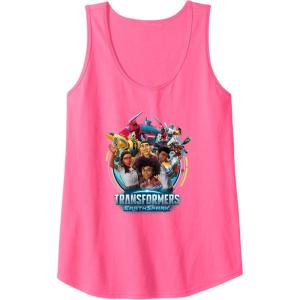 Transformers: EarthSpark Heroes Group Shot Poster Tank Top(Neon Pink)