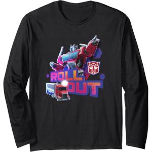 Transformers: EarthSpark Optimus Prime Leader Pose Long Sleeve T-Shirt(Black)