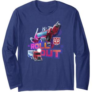 Transformers: EarthSpark Optimus Prime Leader Pose Long Sleeve T-Shirt(Navy Blue)